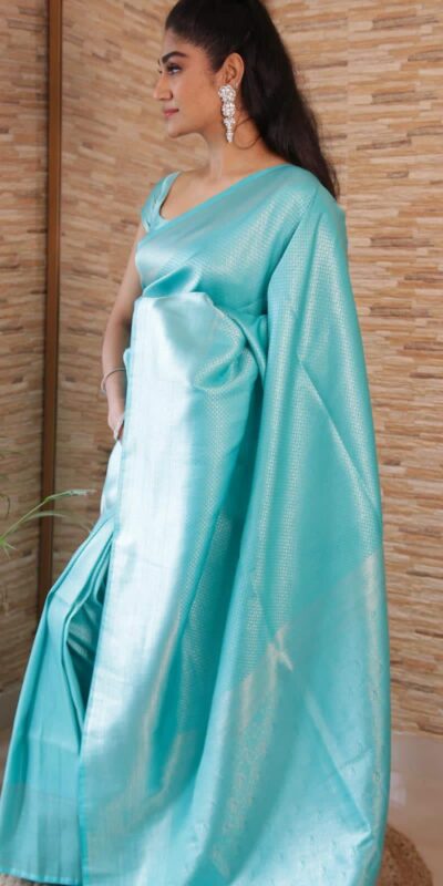 KP 4040 Sky Blue Soft Lichi Silk Saree Perfect for Wedding, Party, Ethnic Day, Raksha Bandhan, Temple Visit . Exclusive Offer βΉ1299. Delivery 4-6 Working D | Sarees, Bollywood Sarees, Creative Sarees, Designer Sarees, Embroidered Sarees, Ethnic Saree, Modern Digital sarees, Party Wear Sarees