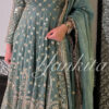 Teal Faux Georgette Lace Embroidery Work Salwar Suit