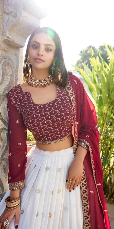 LNB 1412 White Georgette With Sequins Work & Embroidery Work Lehenga Choli Affordable Price ₹2799. Delivery 4-6 Working Days. Shop now. | Lehenga, Bollywood Lehenga, Creative Lehenga, Designer Lehenga, Embroidered Lehenga, Party Wear Lehenga