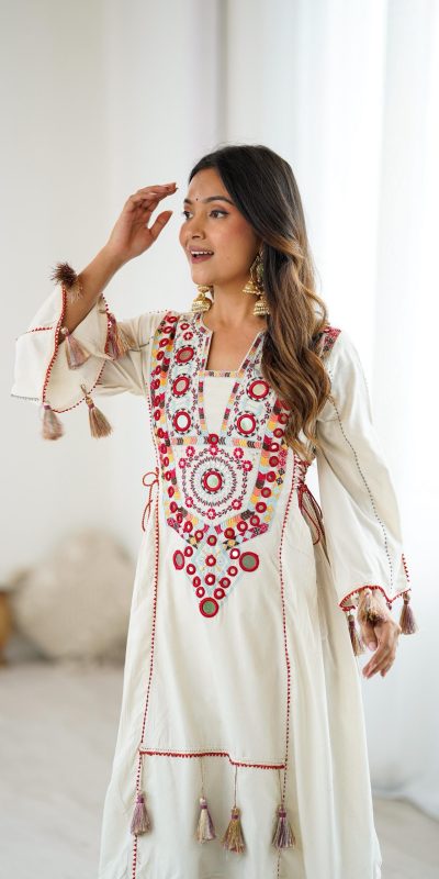 SRK 5286 White in Khadi Cotton Mirror Work & Embroidery Work Salwar Suit . Now at just ₹2099. Delivery 4-6 Working Days. Shop now. | Jump Suits, Salwar suit, Casual Suits, Creative suits, Designer Suits, Palazzo Suits, Party Wear Suits, Patiala Suits, Straight Suits