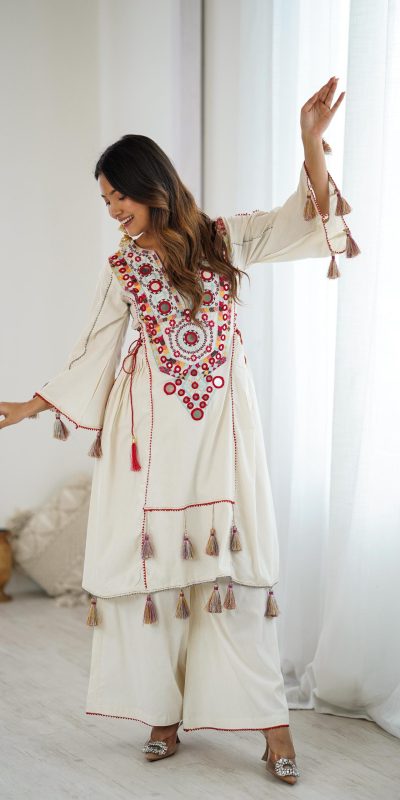SRK 5286 White in Khadi Cotton Mirror Work & Embroidery Work Salwar Suit . Now at just ₹2099. Delivery 4-6 Working Days. Shop now. | Jump Suits, Salwar suit, Casual Suits, Creative suits, Designer Suits, Palazzo Suits, Party Wear Suits, Patiala Suits, Straight Suits