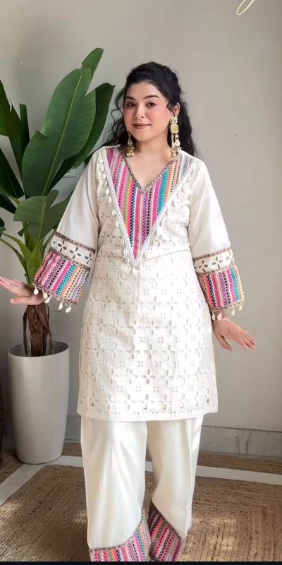 SR 1683 White Khadi Cotton with Thread Embroidery & Embroidery Work Salwar Suit just ₹1999. Delivery 4-6 Working Days. Shop now. | Jump Suits, Tops & Bottoms, Track Suits, Salwar suit, Casual Suits, Creative suits, Designer Suits, Palazzo Suits, Party Wear Suits, Patiala Suits, Straight Suits, Trendy Wear