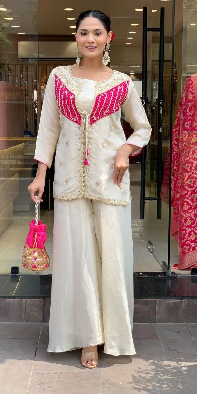 NSR 869 White Roman Silk Salwar Suit Perfect for Wedding, Party, Ethnic Day, Traditional Day, Housewarming . Now at just ₹1899. Delivery 4-6 Working | Jump Suits, Tops & Bottoms, Track Suits, Salwar suit, Casual Suits, Creative suits, Designer Suits, Palazzo Suits, Party Wear Suits, Patiala Suits, Straight Suits, Trendy Wear