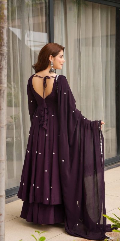 SR 1687 Wine Faux Georgette With Heavy Embroidery Work With Fully Flair Salwar Suit Wedding, Party, Festive, Available at ₹1999 only. Delivery 4-6 Work | Jump Suits, Tops & Bottoms, Track Suits, Salwar suit, Casual Suits, Creative suits, Designer Suits, Palazzo Suits, Party Wear Suits, Patiala Suits, Straight Suits, Trendy Wear