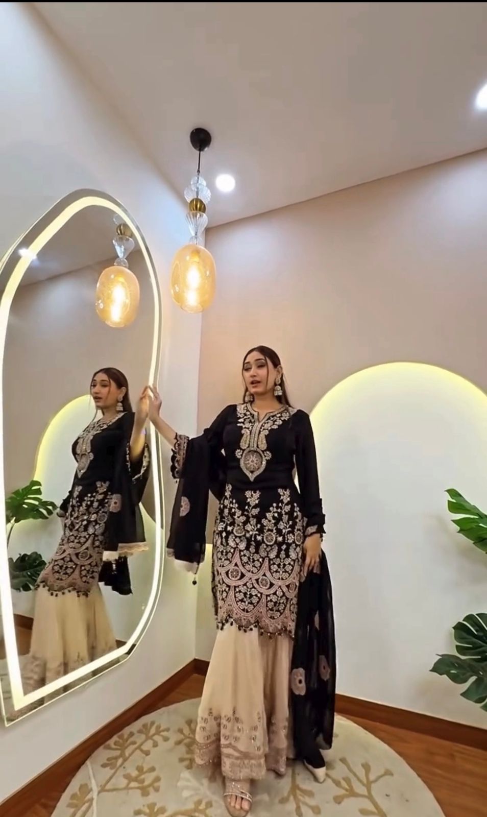 Black Georgette Sequence Work Salwar Suit - Image 2