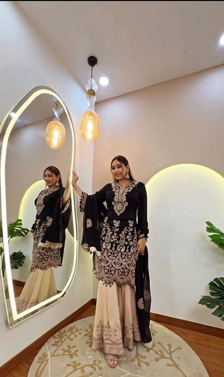 Black Georgette Sequence Work Salwar Suit