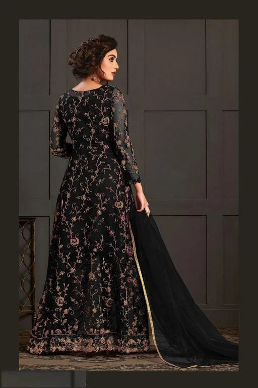 Black Net Stone Work Salwar Suit - Image 2