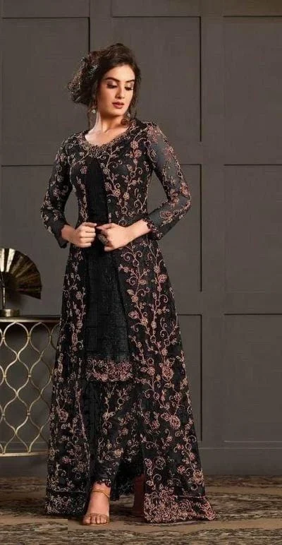 Black Net Stone Work Salwar Suit