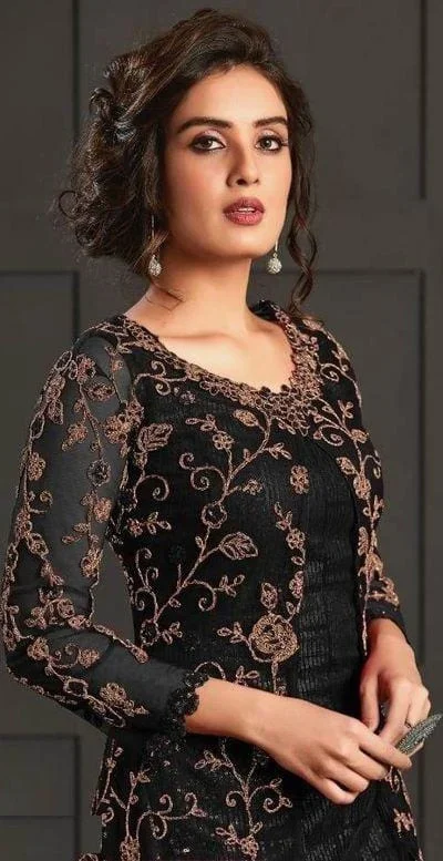 FC 4592 Black Net Salwar Suit with Stone Work. Wedding, Party, Festive, Events, Now at just ₹2449. Delivery 4-6 Working Days. Shop now. | Jump Suits, Salwar suit, Casual Suits, Creative suits, Designer Suits, Palazzo Suits, Party Wear Suits, Patiala Suits, Straight Suits