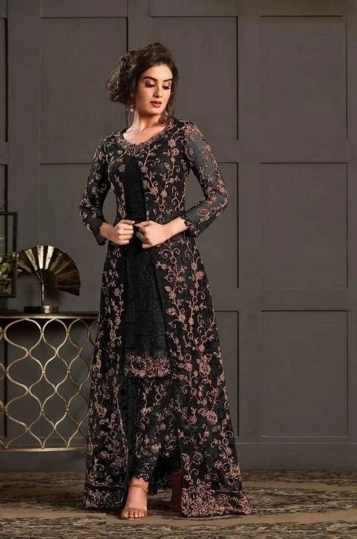 Black Net Stone Work Salwar Suit