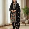 Black Viscose Velvet Lace Embroidery Work Salwar Suit