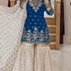 Blue Fox Georgette Embroidery Lace Work Salwar Suit
