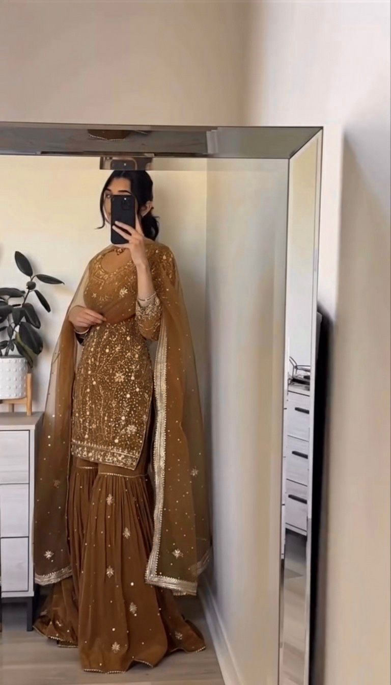 Chiku Georgette With Embroidery Lace Work Salwar Suit - Image 6