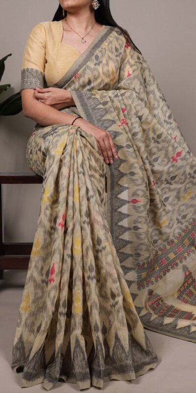 YNF 7414 Cream Poly Cotton Saree Thread Weaving Work Designer Work. Get it for βΉ1549. Delivery 4-6 Working Days. Shop now. | Sarees, Bollywood Sarees, Creative Sarees, Designer Sarees, Embroidered Sarees, Ethnic Saree, Modern Digital sarees, Party Wear Sarees