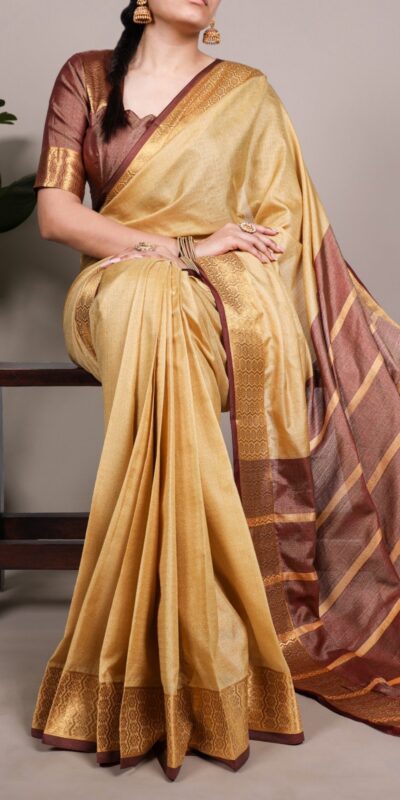 YNF 7408 Cream Color Poly Cotton Saree With Zari Work. Wedding, Party, Festive, Events, Affordable Price ₹1399. Delivery 4-6 Working Days. Shop now. | Sarees, Bollywood Sarees, Creative Sarees, Designer Sarees, Embroidered Sarees, Ethnic Saree, Modern Digital sarees, Party Wear Sarees