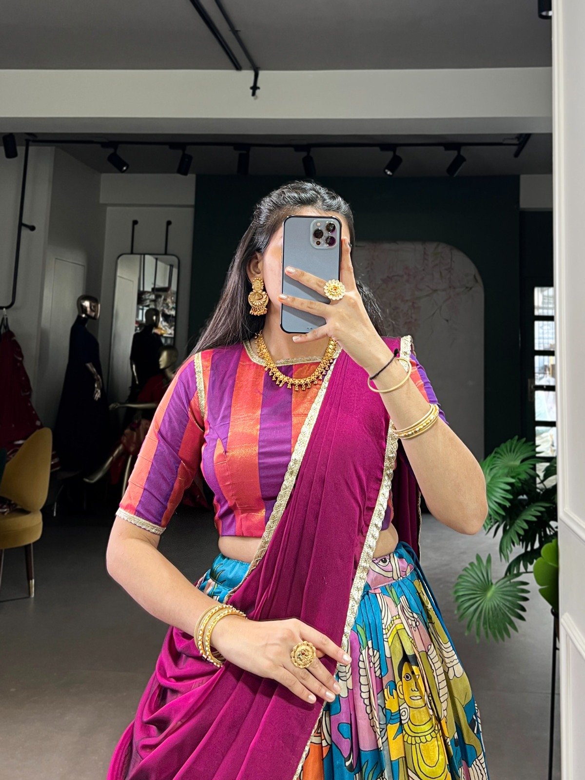 Firozi Dola Silk Sequins Zari Work Lehenga Choli - Image 4