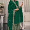 Green Georgette Embroidery Lace Work Salwar Suit