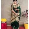 Green Lichi Silk Border Work Saree