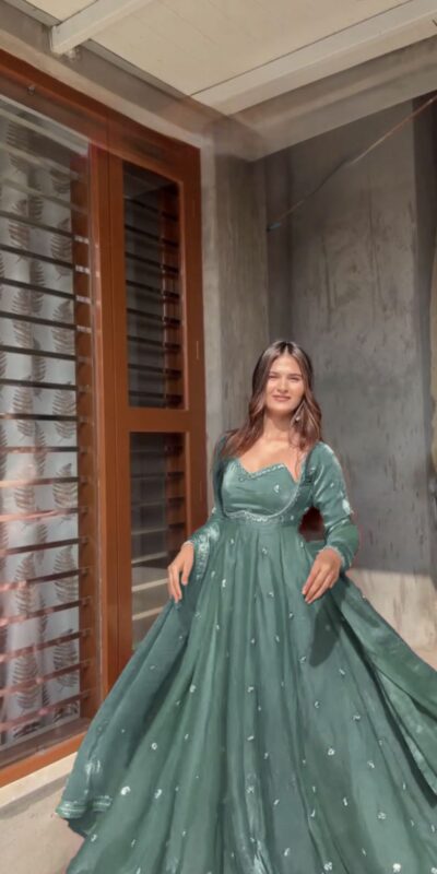 RTC 5937 Grey Fendy silk Gown with Lace Work. Wedding, Party, Festive, Events Get it for βΉ2149. Delivery 4-6 Working Days. Shop now. | Gowns, Bollywood Gowns, Creative Gowns, Designer Gowns, Embroidered Gowns, Party Wear Gowns