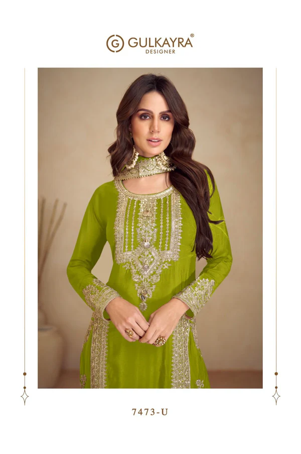 Mahendi Chinon Multi Embroidery Work Salwar Suit - Image 2