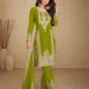 Mahendi Chinon Multi Embroidery Work Salwar Suit