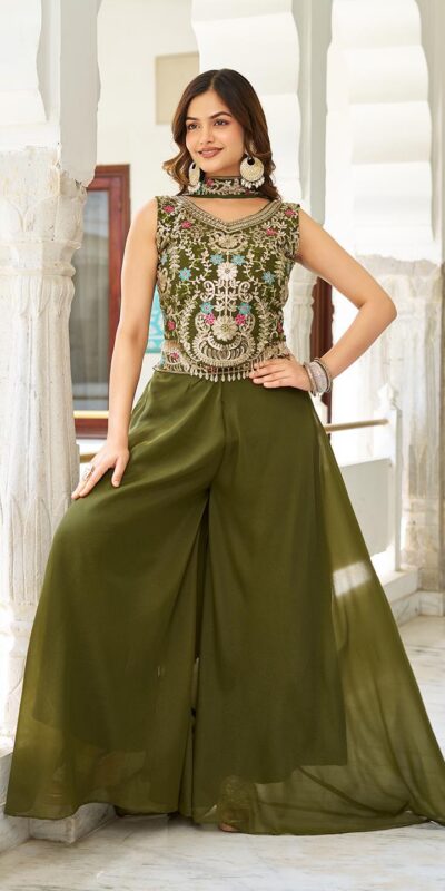 Ram 107 Mahendi in Color Star Georgette Embroidery Work Salwar Suit . Festive Deal βΉ2099. Delivery 4-6 Working Days. Shop now. | Jump Suits, Salwar suit, Casual Suits, Creative suits, Designer Suits, Palazzo Suits, Party Wear Suits, Patiala Suits, Straight Suits
