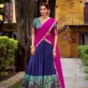 Navy Blue Aastha Silk Lace Zari Work Lehenga Choli