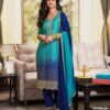 Navy Blue Chinoon Silk Embroidery Work Salwar Suit