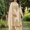 Off White Faux Georgette Sequins Work Salwar Suit