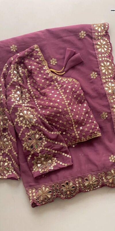 DF 3457 Onion Color Georgette Sequence Original Mirror Work Saree Casual, Wedding, Festive, Events . Expected Delivery  4-6 Working Days @2099/- only                                                                                | Sarees, Bollywood Sarees, Creative Sarees, Designer Sarees, Embroidered Sarees, Ethnic Saree, Modern Digital sarees, Party Wear Sarees