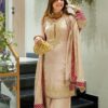 Peach Chinon Silk Embroidery Work Salwar Suit