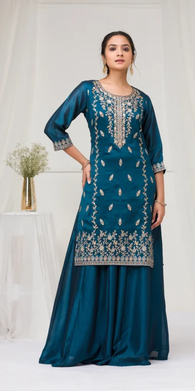 FC 2102 Peacock Blue Blooming Vichitra Salwar Suit with Embroidery Work. Festive Deal ₹2549. Delivery 4-6 Working Days. Shop now. | Jump Suits, Tops & Bottoms, Track Suits, Salwar suit, Casual Suits, Creative suits, Designer Suits, Palazzo Suits, Party Wear Suits, Patiala Suits, Straight Suits, Trendy Wear