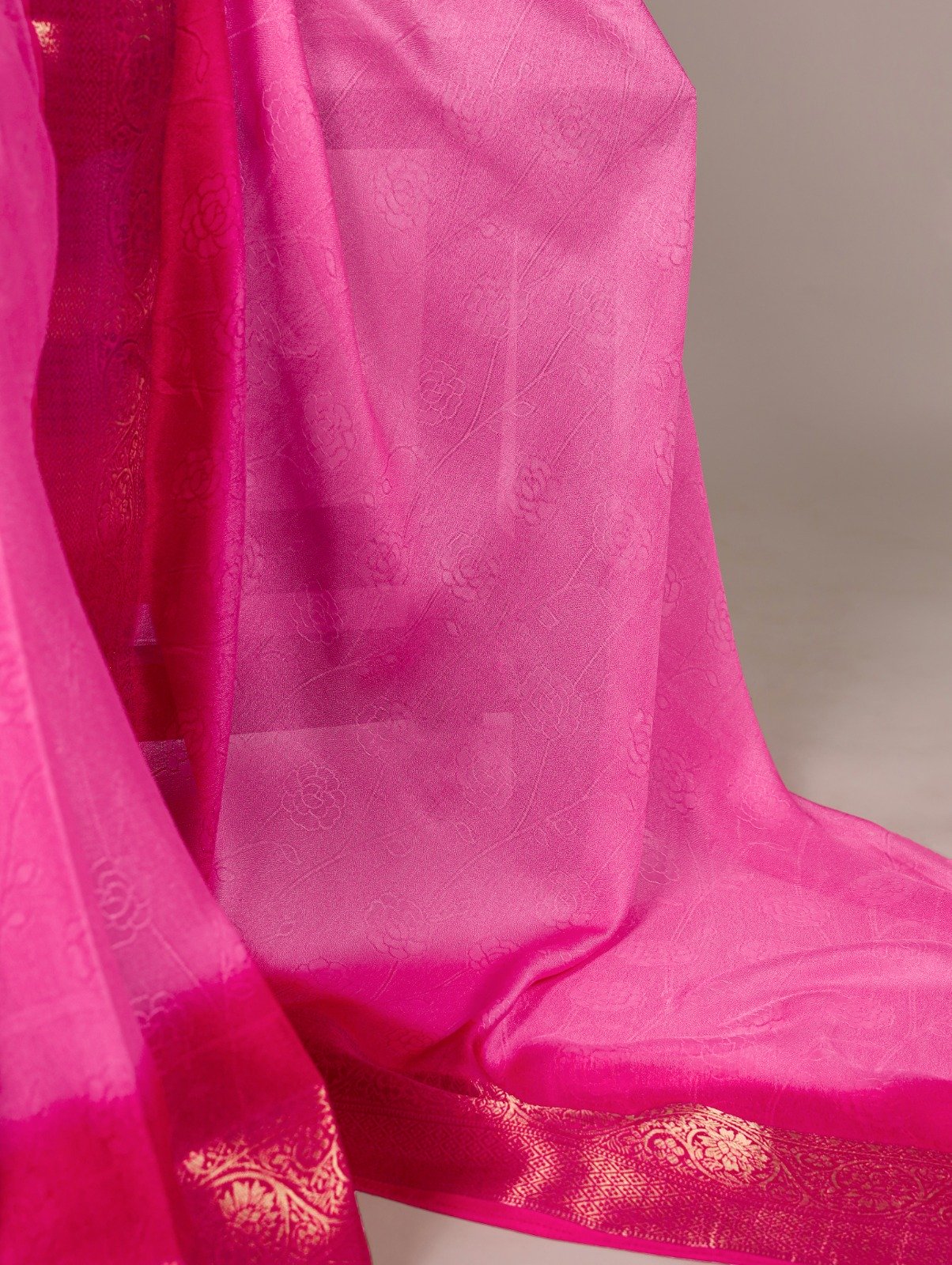 Pink Marsh Mello Zari Work Saree - Image 3