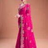 Pink Rangoli Silk Sequins Embroidery Work Saree