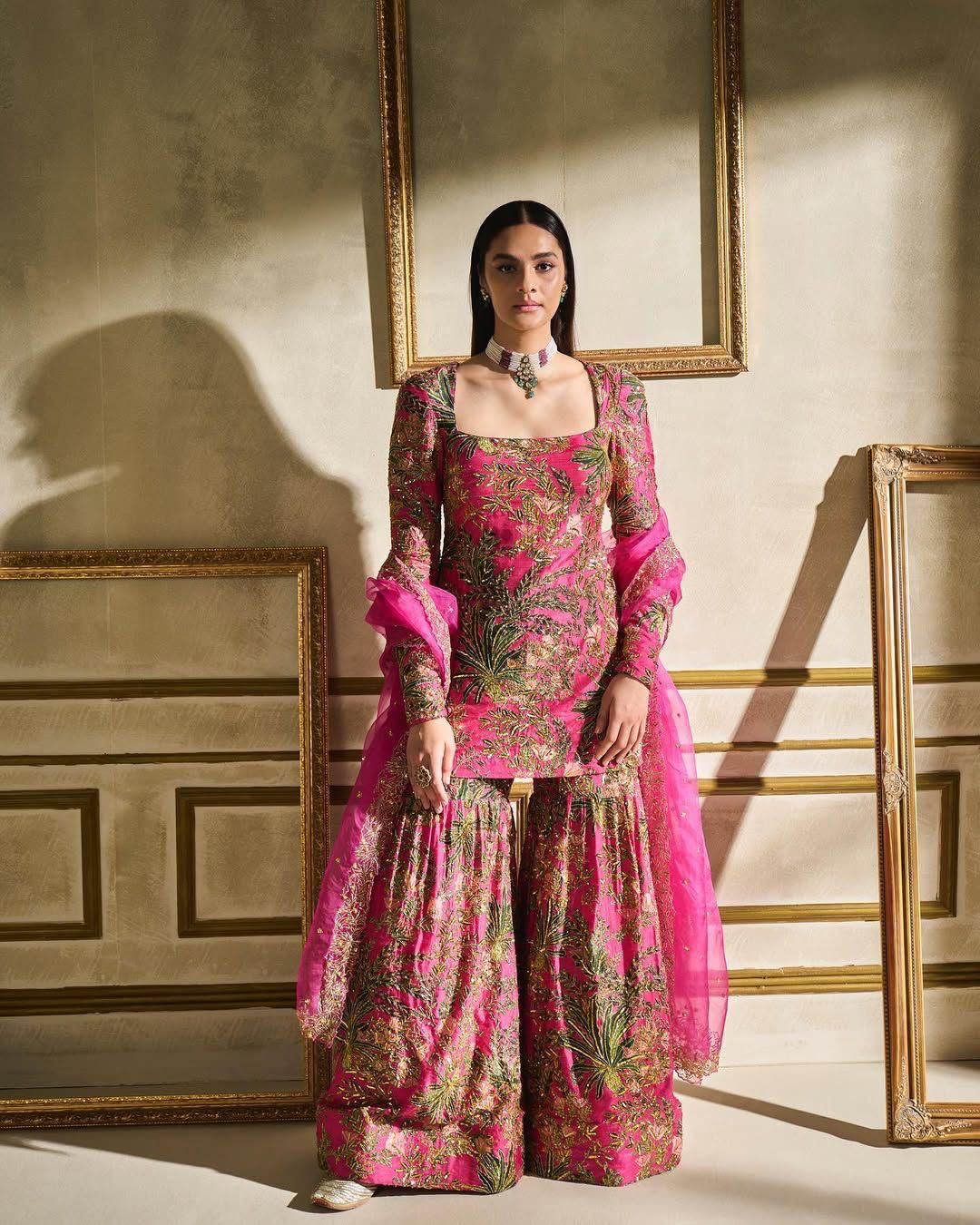 BD 1731 Pink Silk- Faux Georgette Digital Print Salwar Suit Casual, Wedding, Party, Festive, Events Etc.4-6 Working Days@ 1999/-only | Jump Suits, Salwar suit, Casual Suits, Creative suits, Designer Suits, Palazzo Suits, Party Wear Suits, Patiala Suits, Straight Suits