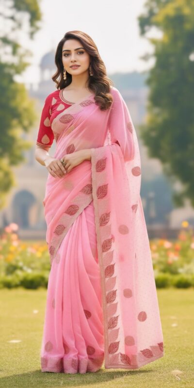 SC 1005 Pink in Soft fandy Silk Embroidery Work & Lace Work Saree . Available at βΉ2499 only. Delivery 4-6 Working Days. Shop now. | Sarees, Bollywood Sarees, Creative Sarees, Designer Sarees, Embroidered Sarees, Ethnic Saree, Modern Digital sarees, Party Wear Sarees