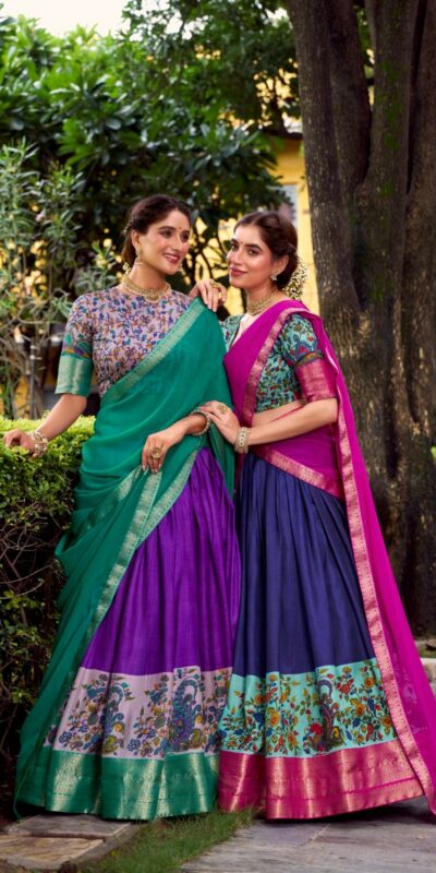 Purple Aastha Silk Lace Zari Work Lehenga Choli