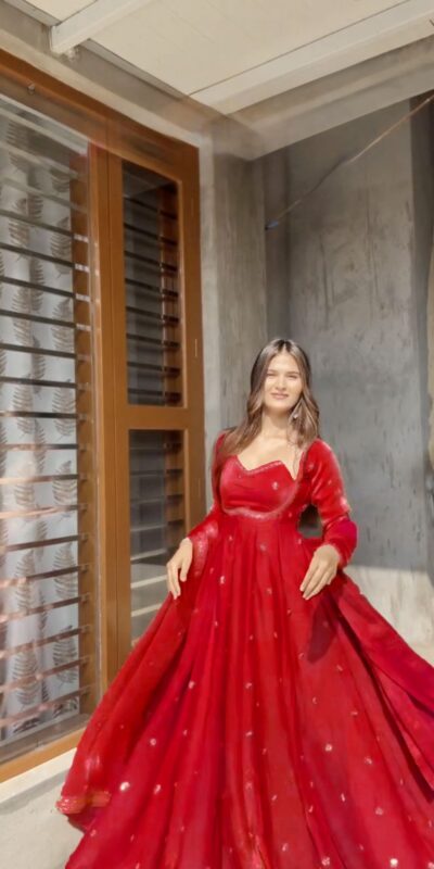 RTC 5937 Red Fendy silk Gown with Lace Work. Wedding, Party, Festive, Events Get it for βΉ2149. Delivery 4-6 Working Days. Shop now. | Gowns, Bollywood Gowns, Creative Gowns, Designer Gowns, Embroidered Gowns, Party Wear Gowns