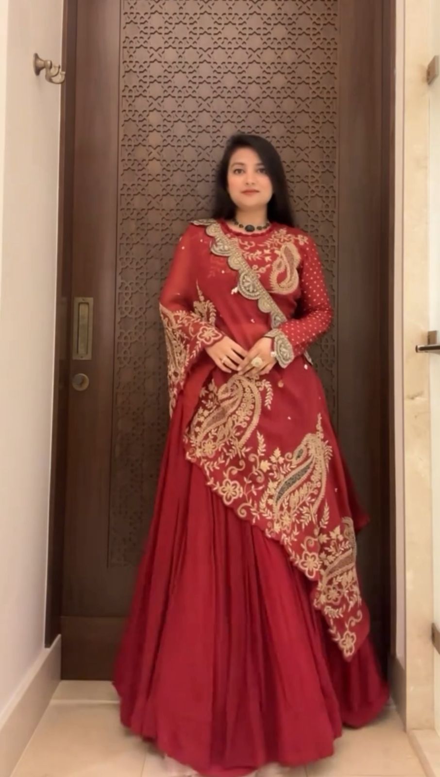 Red Georgette Embroidery Work Lehenga Choli