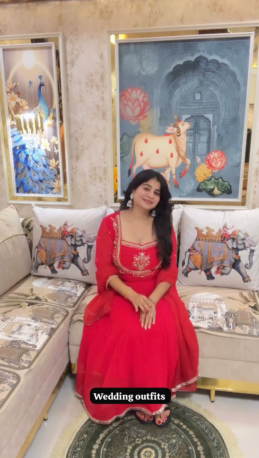 Red Georgette Lace Embroidery Work Salwar Suit - Image 2