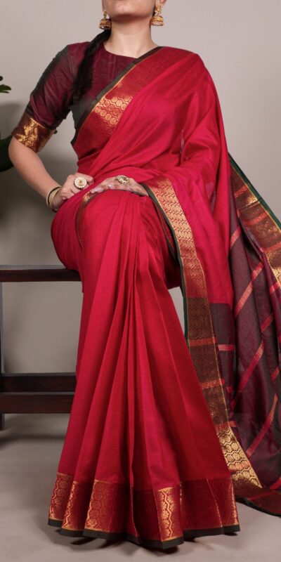 YNF 7408 Red Color Poly Cotton Saree With Zari Work. Wedding, Party, Festive, Events, Affordable Price ₹1399. Delivery 4-6 Working Days. Shop now. | Sarees, Bollywood Sarees, Creative Sarees, Designer Sarees, Embroidered Sarees, Ethnic Saree, Modern Digital sarees, Party Wear Sarees