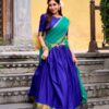 Royal Blue Poly Cotton Lace Zari Work Lehenga Choli