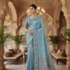 Sky Blue Banarasi Silk Zari Weaving Work Saree