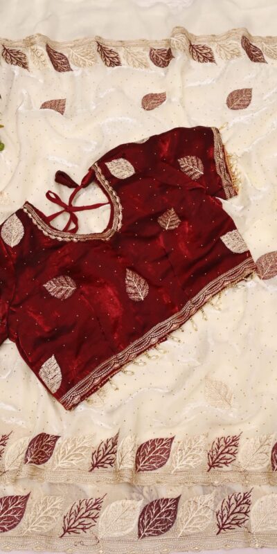 SC 1005 White in Soft fandy Silk Embroidery Work & Lace Work Saree . Available at ₹2499 only. Delivery 4-6 Working Days. Shop now. | Sarees, Bollywood Sarees, Creative Sarees, Designer Sarees, Embroidered Sarees, Ethnic Saree, Modern Digital sarees, Party Wear Sarees