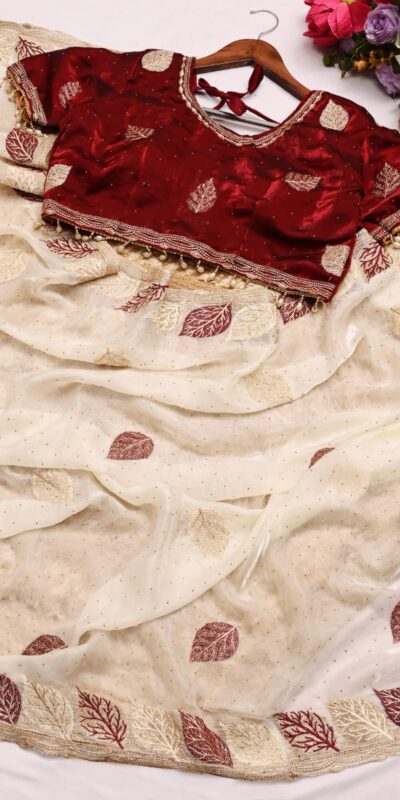 SC 1005 White in Soft fandy Silk Embroidery Work & Lace Work Saree . Available at ₹2499 only. Delivery 4-6 Working Days. Shop now. | Sarees, Bollywood Sarees, Creative Sarees, Designer Sarees, Embroidered Sarees, Ethnic Saree, Modern Digital sarees, Party Wear Sarees