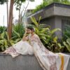 White Soft Linen Cotton With Digital Print Saree