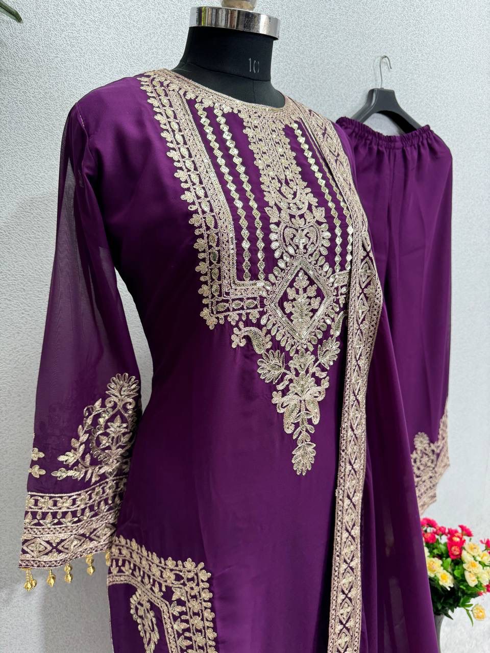 KF 1628 Wine Fuax Georgette Salwar Suit Perfect for Wedding, Party, Raksha Bandhan, Baisakhi, Sangeet – . Affordable Price ₹2399. Delivery 4-6 Working | Jump Suits, Tops & Bottoms, Track Suits, Salwar suit, Casual Suits, Creative suits, Designer Suits, Palazzo Suits, Party Wear Suits, Patiala Suits, Straight Suits, Trendy Wear