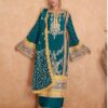 Blue Chinon Embroidery Work Salwar Suit