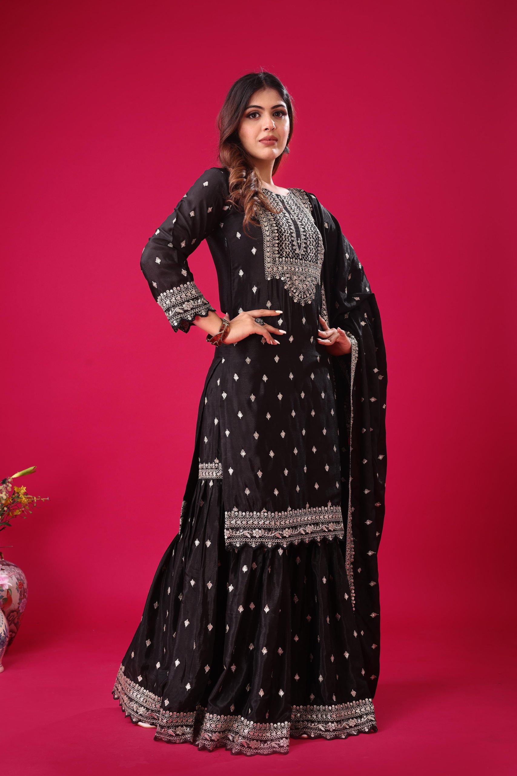 ZF 5006 Black Color Chinon Silk Sequence Work Salwar Suit Casual, Wedding, Festive, Events . Expected Delivery 4-6 Working Days @2149/- only | Jump Suits, Salwar suit, Casual Suits, Creative suits, Designer Suits, Palazzo Suits, Party Wear Suits, Patiala Suits, Straight Suits