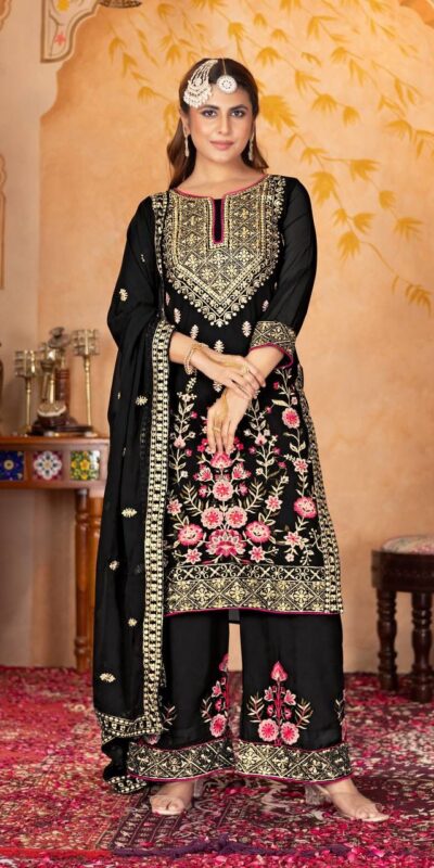 KF 1686 Black Faux Georgette Salwar Suit with Embroidery Work & Mirror Work. Exclusive Offer βΉ2449. Delivery 4-6 Working Days. Shop now. | Jump Suits, Tops & Bottoms, Track Suits, Salwar suit, Casual Suits, Creative suits, Designer Suits, Palazzo Suits, Party Wear Suits, Patiala Suits, Straight Suits, Trendy Wear